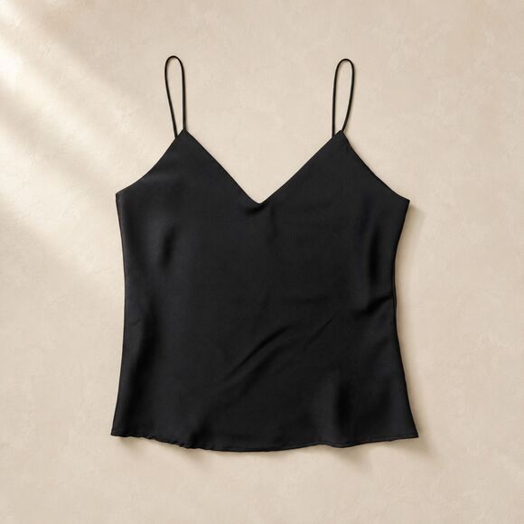 Shinestar Tops - Shinestar Black Textured Cami Tank Top Spaghetti Strap V-Neck Sleeveless Blouse
